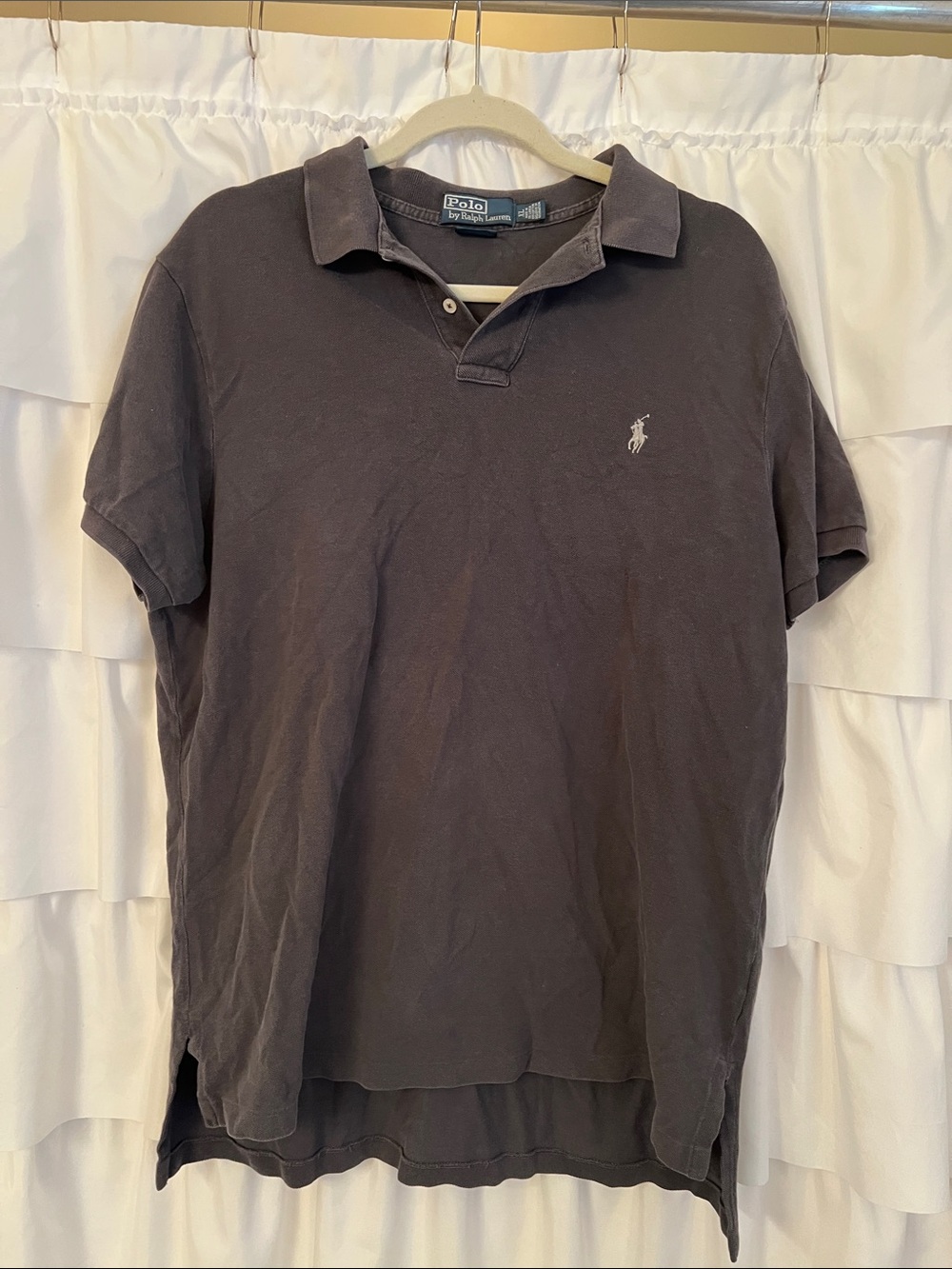 Polo by Ralph Lauren Short-Sleeve Polo - Charcoal Gray/Faded Black XL
